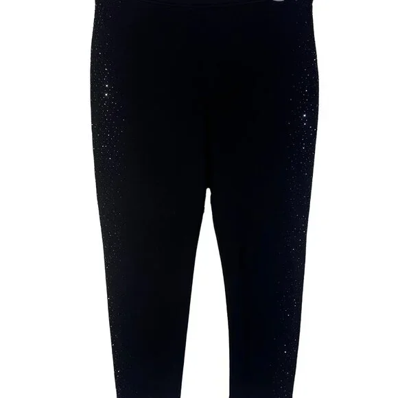 St John Swarovski Embellished Black Knit Pants Quiet Luxury Evening 10